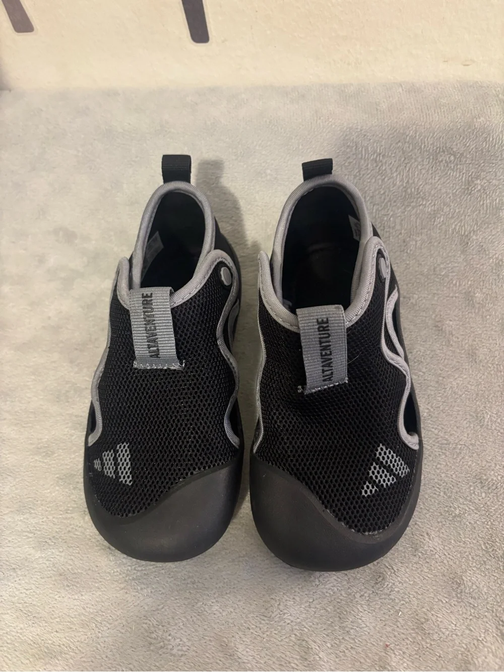 adidas Kids Black & Gray Water Shoes Slip-Ons